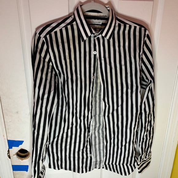 Topman black and white stripe dress shirt - Picture 2 of 3